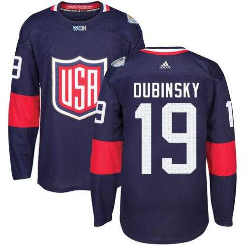 Youth Team USA #19 Brandon Dubinsky Navy Blue 2016 World Cup Stitched NHL Jersey