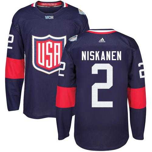 Youth Team USA #2 Matt Niskanen Navy Blue 2016 World Cup Stitched NHL Jersey