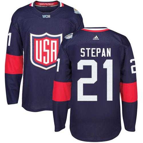 Youth Team USA #21 Derek Stepan Navy Blue 2016 World Cup Stitched NHL Jersey