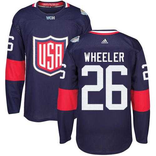 Youth Team USA #26 Blake Wheeler Navy Blue 2016 World Cup Stitched NHL Jersey