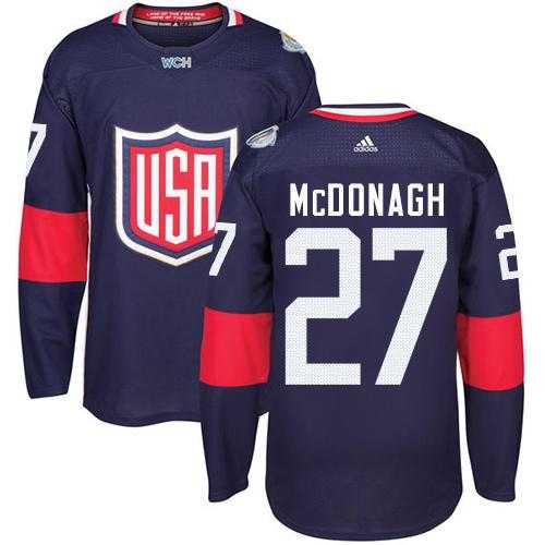 Youth Team USA #27 Ryan McDonagh Navy Blue 2016 World Cup Stitched NHL Jersey