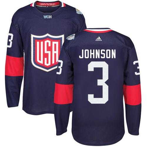 Youth Team USA #3 Jack Johnson Navy Blue 2016 World Cup Stitched NHL Jersey
