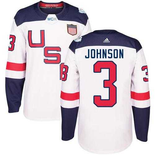Youth Team USA #3 Jack Johnson White 2016 World Cup Stitched NHL Jersey