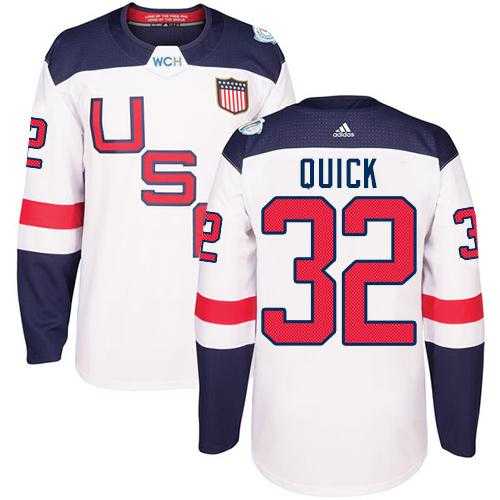 Youth Team USA #32 Jonathan Quick White 2016 World Cup Stitched NHL Jersey