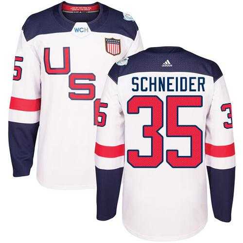 Youth Team USA #35 Cory Schneider White 2016 World Cup Stitched NHL Jersey