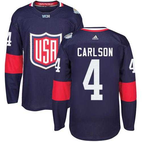 Youth Team USA #4 John Carlson Navy Blue 2016 World Cup Stitched NHL Jersey