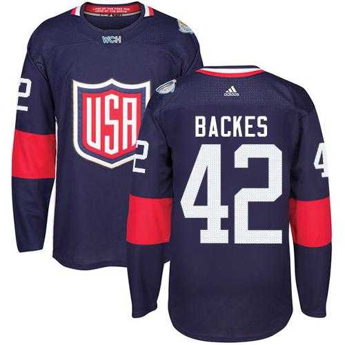 Youth Team USA #42 David Backes Navy Blue 2016 World Cup Stitched NHL Jersey