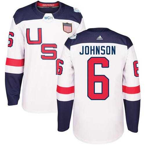 Youth Team USA #6 Erik Johnson White 2016 World Cup Stitched NHL Jersey
