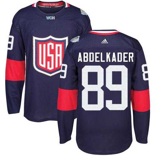 Youth Team USA #89 Justin Abdelkader Navy Blue 2016 World Cup Stitched NHL Jersey