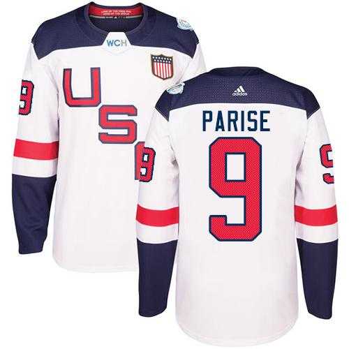 Youth Team USA #9 Zach Parise White 2016 World Cup Stitched NHL Jersey