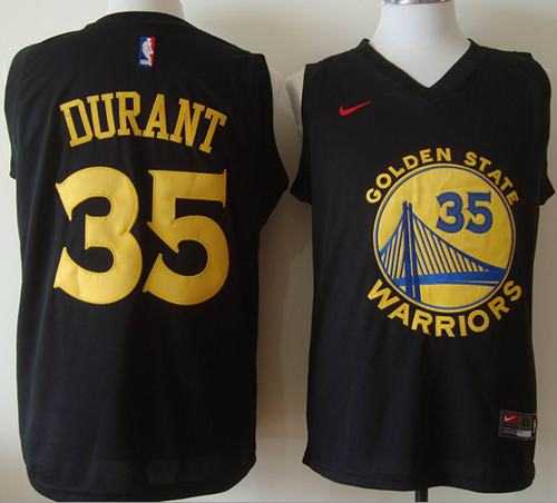 Golden State Warriors #35 Kevin Durant Black Fashion Stitched NBA Jersey