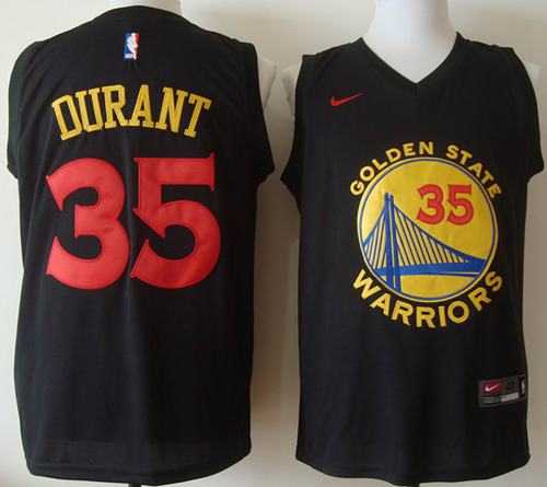 Golden State Warriors #35 Kevin Durant Black New Fashion Stitched NBA Jersey
