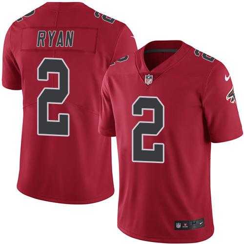 Nike Atlanta Falcons #2 Matt Ryan Red Men's Stitched NFL Limited Rush Jersey