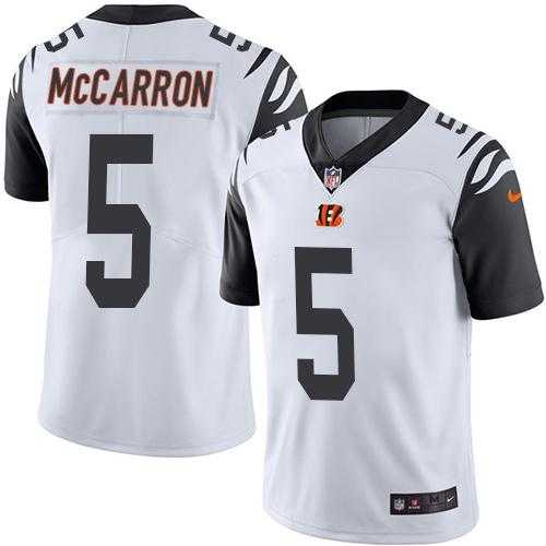 Nike Cincinnati Bengals #5 AJ McCarron White Men's Stitched NFL Limited Rush Jersey