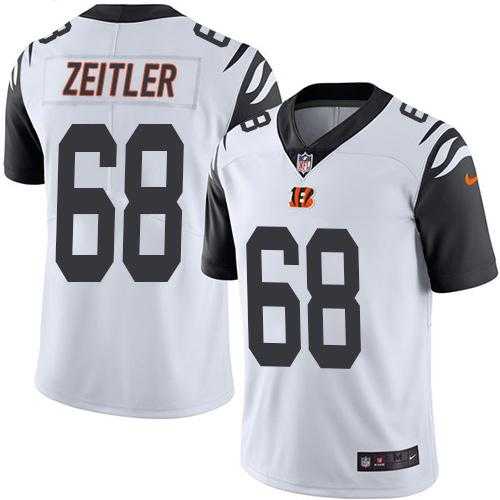 Nike Cincinnati Bengals #68 Kevin Zeitler White Men's Stitched NFL Limited Rush Jersey
