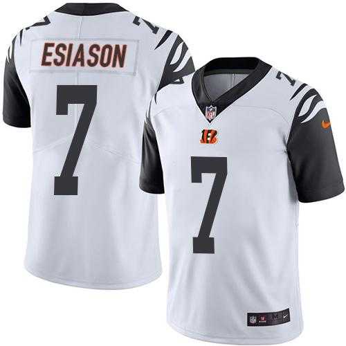 Nike Cincinnati Bengals #7 Boomer Esiason White Men's Stitched NFL Limited Rush Jersey