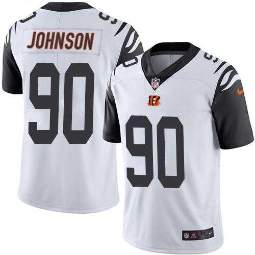 Nike Cincinnati Bengals #90 Michael Johnson White Men's Stitched NFL Limited Rush Jersey