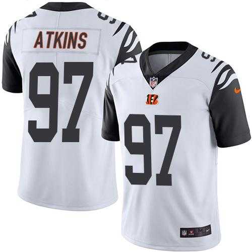 Nike Cincinnati Bengals #97 Geno Atkins White Men's Stitched NFL Limited Rush Jersey
