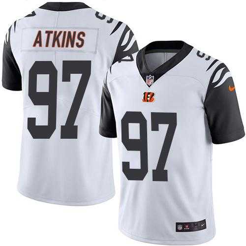 Nike Cincinnati Bengals #97 Geno Atkins White Men's Stitched NFL Limited Rush Jersey Nike Cincinnati Bengals #97 Geno Atkins White Men's Stitched NFL Limited Rush Jersey