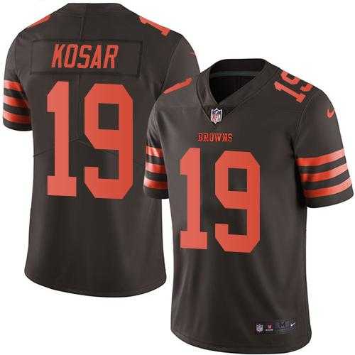 Nike Cleveland Browns #19 Bernie Kosar Brown Men's Stitched NFL Limited Rush Jersey