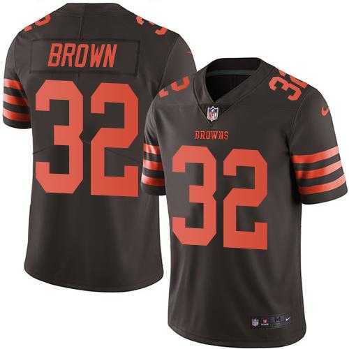 Nike Cleveland Browns #32 Jim Brown Brown Men's Stitched NFL Limited Rush Jersey