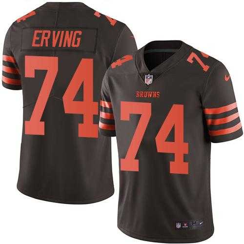 Nike Cleveland Browns #74 Cameron Erving Brown Men's Stitched NFL Limited Rush Jersey
