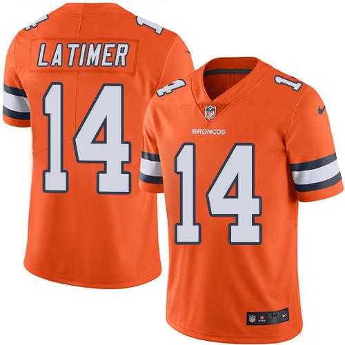 Nike Denver Broncos #14 Cody Latimer Orange Men's Stitched NFL Limited Rush Jersey