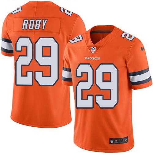 Nike Denver Broncos #29 Bradley Roby Orange Men's Stitched NFL Limited Rush Jersey