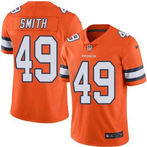 Nike Denver Broncos #49 Dennis Smith Orange Men's Stitched NFL Limited Rush Jersey