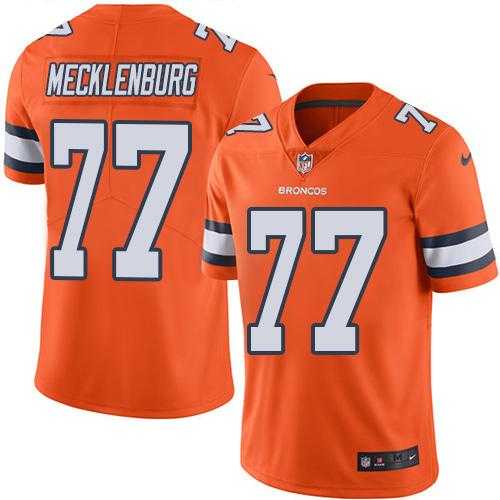 Nike Denver Broncos #77 Karl Mecklenburg Orange Men's Stitched NFL Limited Rush Jersey