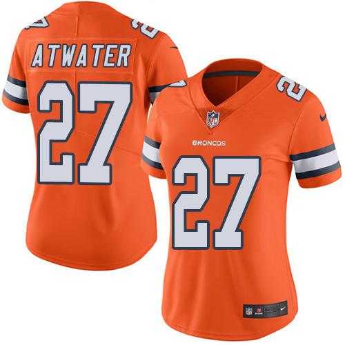 Women's Nike Denver Broncos #27 Steve Atwater Orange Stitched NFL Limited Rush Jersey