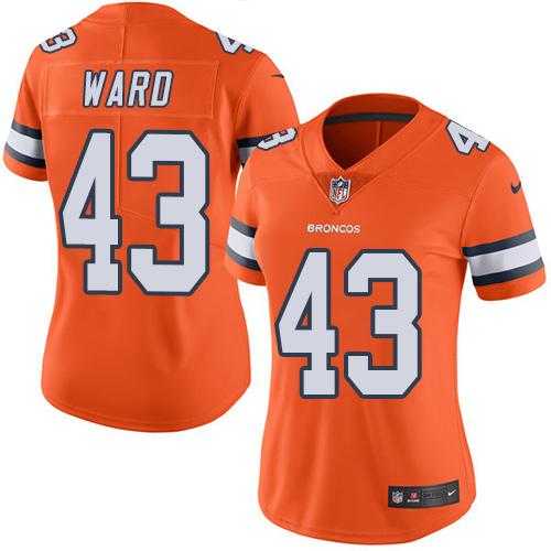 Women's Nike Denver Broncos #43 T.J. Ward Orange Stitched NFL Limited Rush Jersey