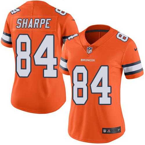 Women's Nike Denver Broncos #84 Shannon Sharpe Orange Stitched NFL Limited Rush Jersey