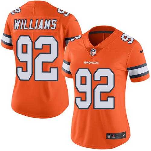 Women's Nike Denver Broncos #92 Sylvester Williams Orange Stitched NFL Limited Rush Jersey