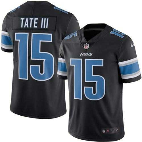 Nike Detroit Lions #15 Golden Tate III Black Men's Stitched NFL Limited Rush Jersey
