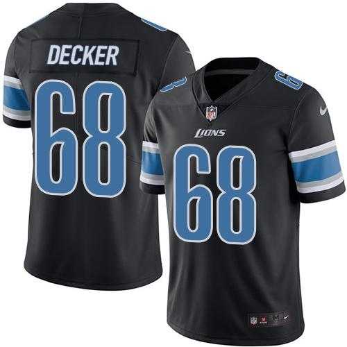 Nike Detroit Lions #68 Taylor Decker Black Men's Stitched NFL Limited Rush Jersey