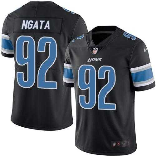 Nike Detroit Lions #92 Haloti Ngata Black Men's Stitched NFL Limited Rush Jersey
