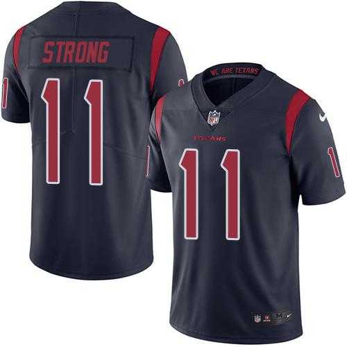 Nike Houston Texans #11 Jaelen Strong Navy Blue Men's Stitched NFL Limited Rush Jersey