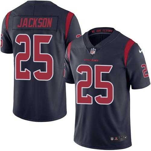 Nike Houston Texans #25 Kareem Jackson Navy Blue Men's Stitched NFL Limited Rush Jersey