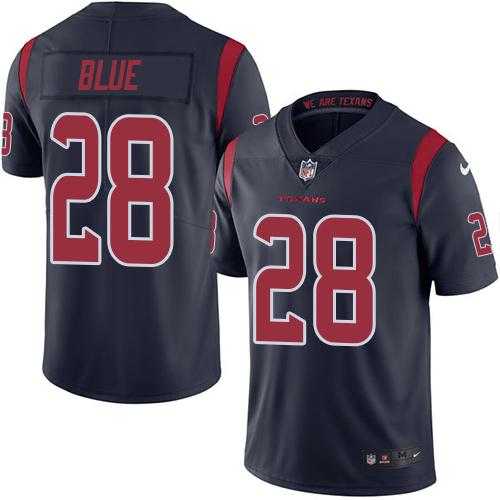Nike Houston Texans #28 Alfred Blue Navy Blue Men's Stitched NFL Limited Rush Jersey