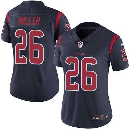 Women's Nike Houston Texans #26 Lamar Miller Navy Blue Stitched NFL Limited Rush Jersey