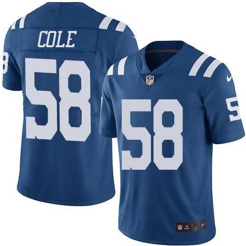 Nike Indianapolis Colts #58 Trent Cole Royal Blue Men's Stitched NFL Limited Rush Jersey
