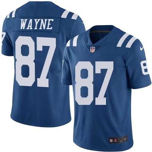 Nike Indianapolis Colts #87 Reggie Wayne Royal Blue Men's Stitched NFL Limited Rush Jersey