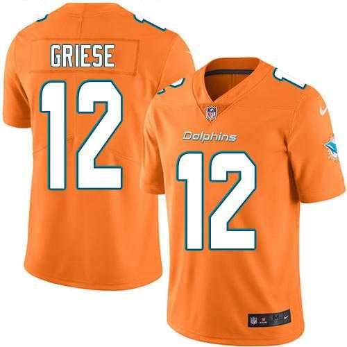 Nike Miami Dolphins #12 Bob Griese Orange Men's Stitched NFL Limited Rush Jersey