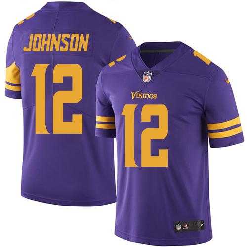 Nike Minnesota Vikings #12 Charles Johnson Purple Men's Stitched NFL Limited Rush Jersey