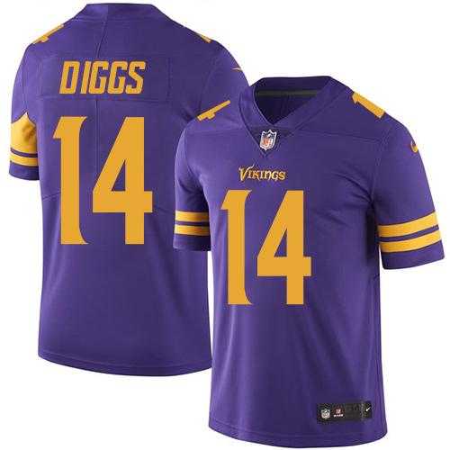 Nike Minnesota Vikings #14 Stefon Diggs Purple Men's Stitched NFL Limited Rush Jersey