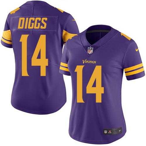 Women's Nike Minnesota Vikings #14 Stefon Diggs Purple Stitched NFL Limited Rush Jersey Women's Nike Minnesota Vikings #14 Stefon Diggs Purple Stitched NFL Limited Rush Jersey