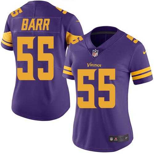 Women's Nike Minnesota Vikings #55 Anthony Barr Purple Stitched NFL Limited Rush Jersey