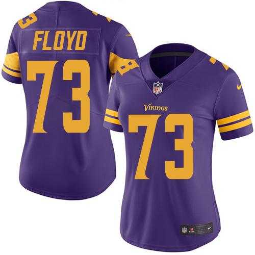 Women's Nike Minnesota Vikings #73 Sharrif Floyd Purple Stitched NFL Limited Rush Jersey