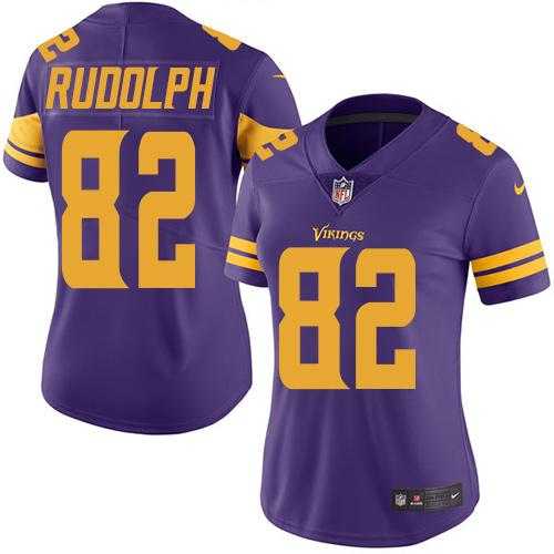 Women's Nike Minnesota Vikings #82 Kyle Rudolph Purple Stitched NFL Limited Rush Jersey